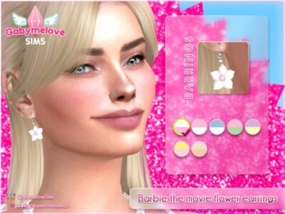 Barbie The Movie Flower Earrings Sims 4 CC