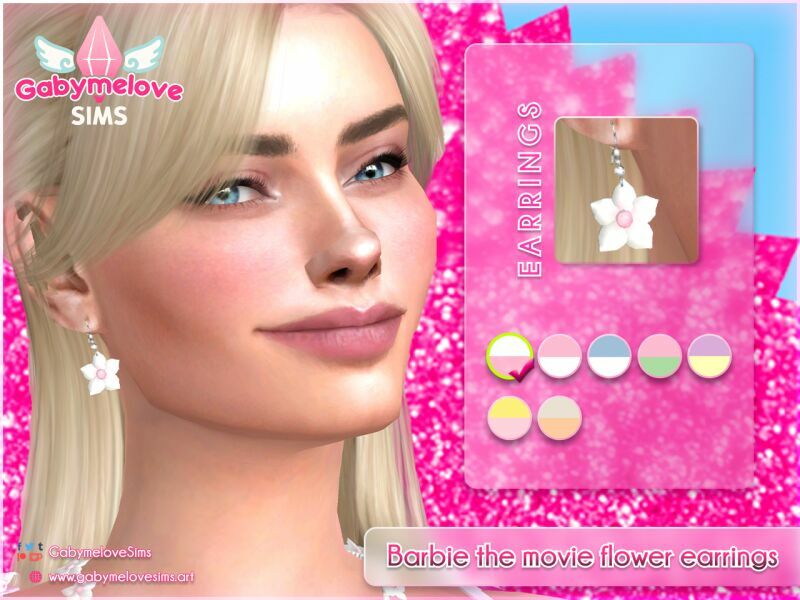 Barbie The Movie Flower Earrings Sims 4 CC