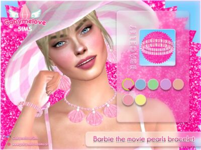 Barbie The Movie Pearls Bracelet Sims 4 CC