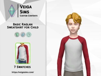 Basic Raglan Sweatshirt For Child Sims 4 CC