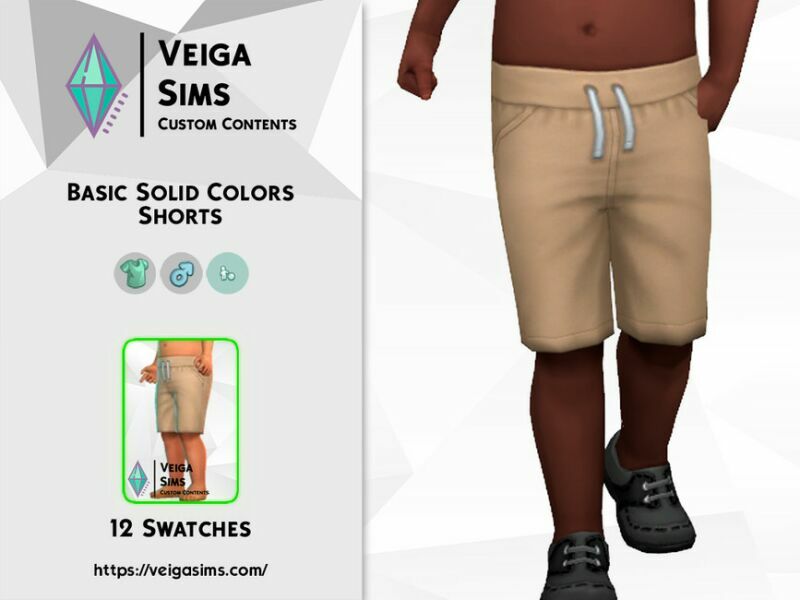 Basic Solid Colors Shorts For Toddler Sims 4 CC