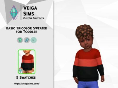 Basic Tricolor Sweaters For Toddler Sims 4 CC