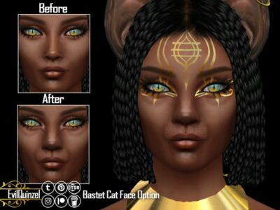 Bastet CAT Face Option / Skin Details Sims 4 CC