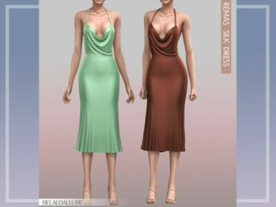 Belaloallure_Remas Silk Dress (Patreon) By Belal1997 Sims 4 CC