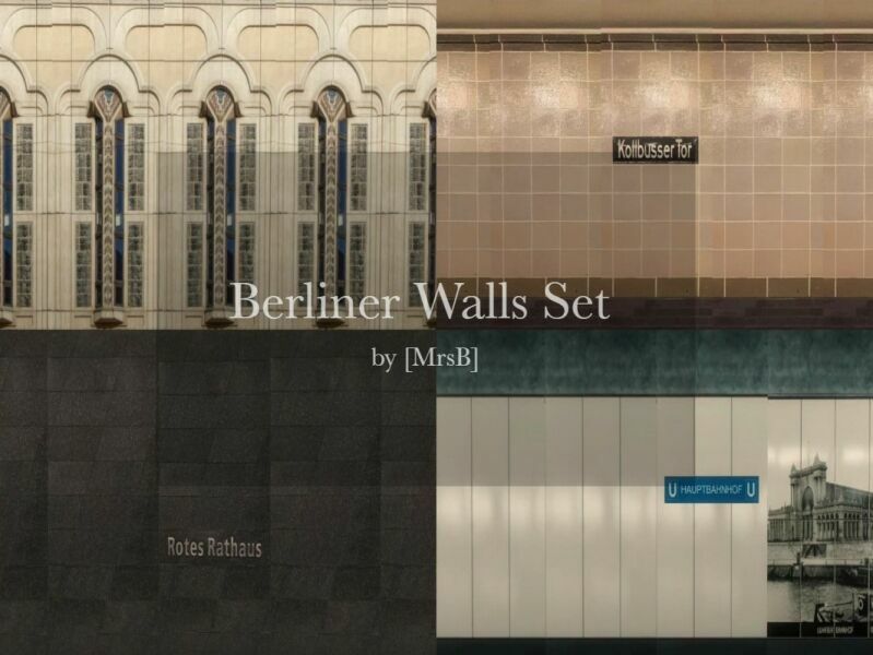 Berliner Walls SET | 4 Swatches By Mrsbarbiex3 Sims 4 CC