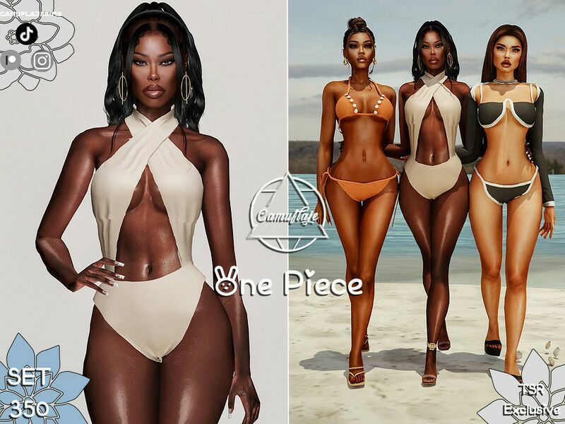 Bikini Line Collection 2023 – ONE Piece By Camuflaje Sims 4 CC