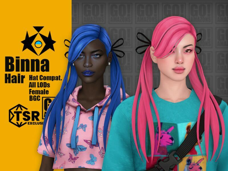 Binna Hair By Goamazons Sims 4 CC