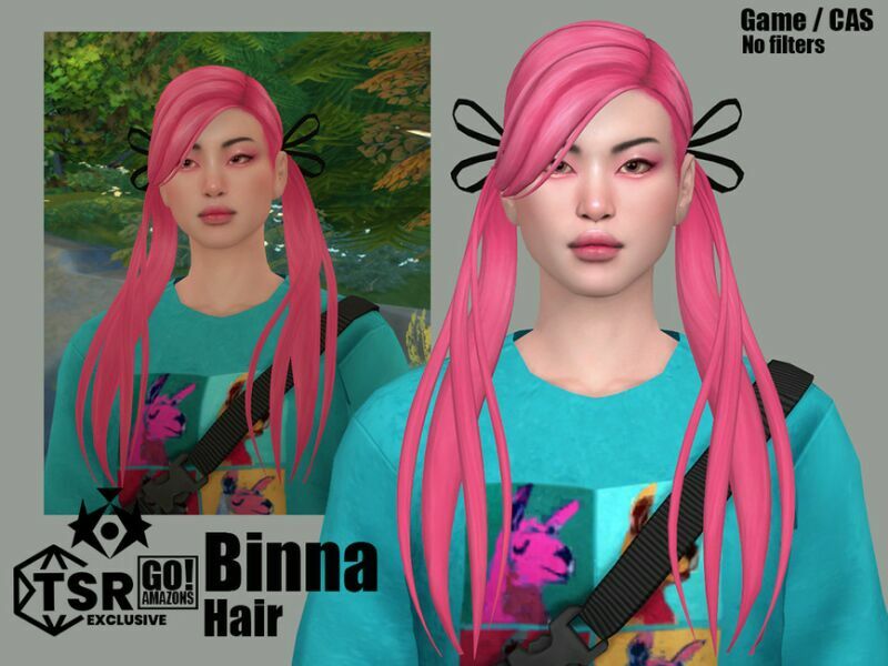 sims 4 cc binna hair by goamazons 2