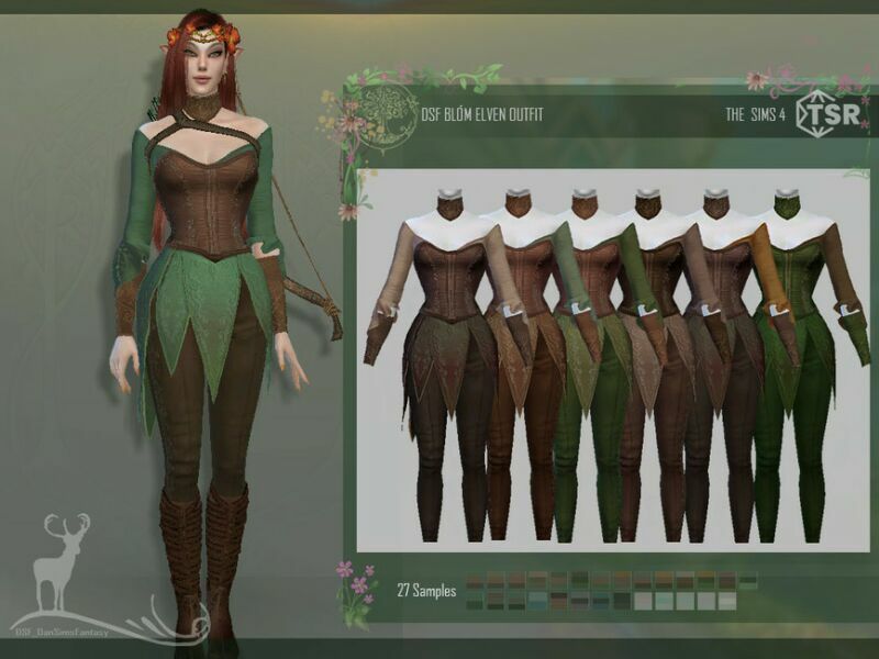 Blom Elven Outfit By Dansimsfantasy Sims 4 CC