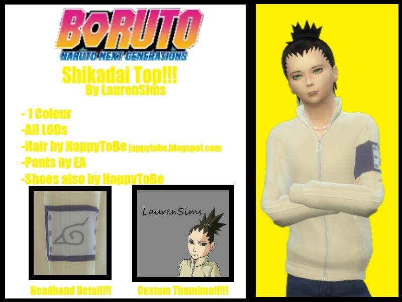 Boruto: Shikadai TOP By Laurensims Sims 4 CC