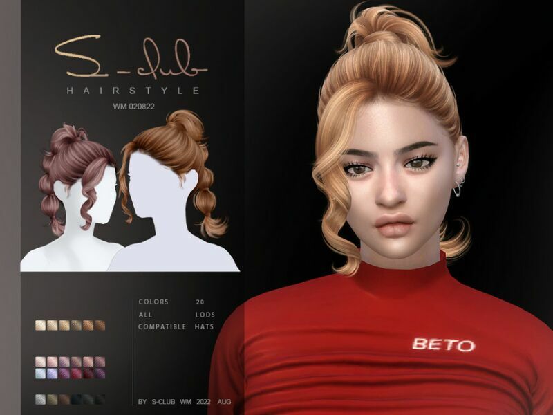 Bubble Hairstyle (Lilou020822) By S-Club Sims 4 CC