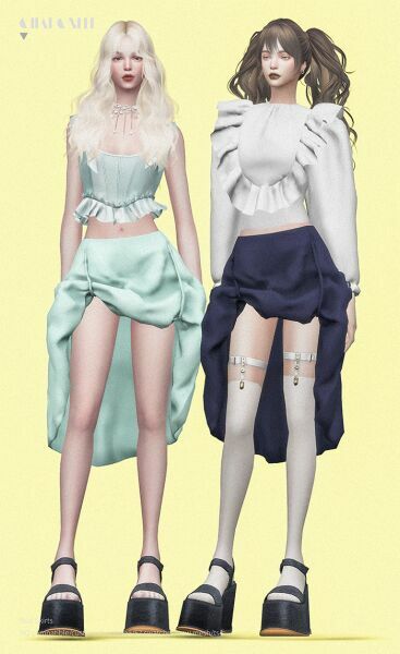 sims 4 cc bud skirts by charonlee 2