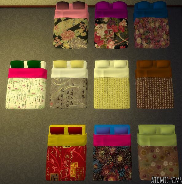 Calalilysims Asian Beddings 1 Conversion By Atomic-Sims Sims 4 CC