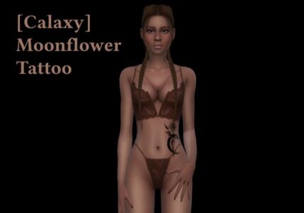 [Calaxy] Moonflower Tattoo Sims 4 CC