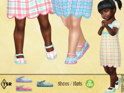 Candy Plaid Flats – Needs SP Toddler By Pelineldis Sims 4 CC