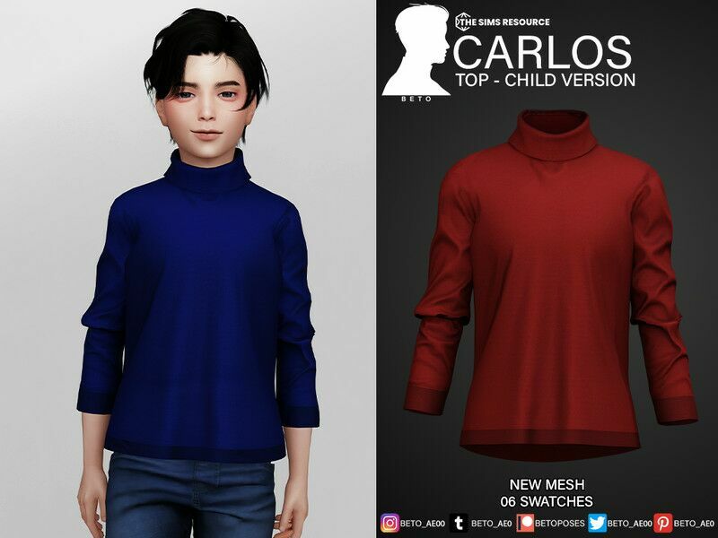 Carlos (TOP – Child Version) Sims 4 CC