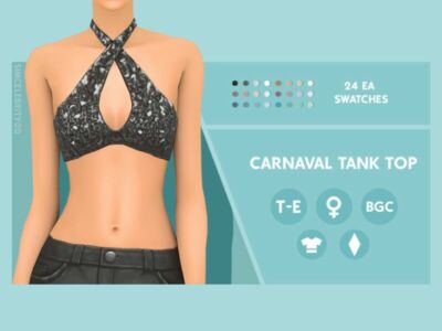 Carnaval Tank TOP By Simcelebrity00 Sims 4 CC