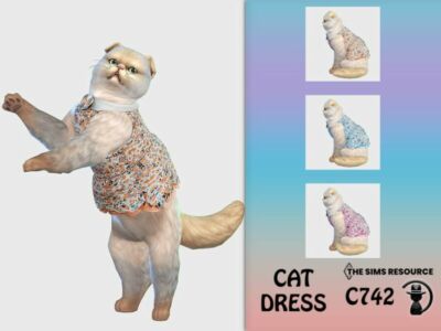 CAT Dress C742 By Turksimmer Sims 4 CC