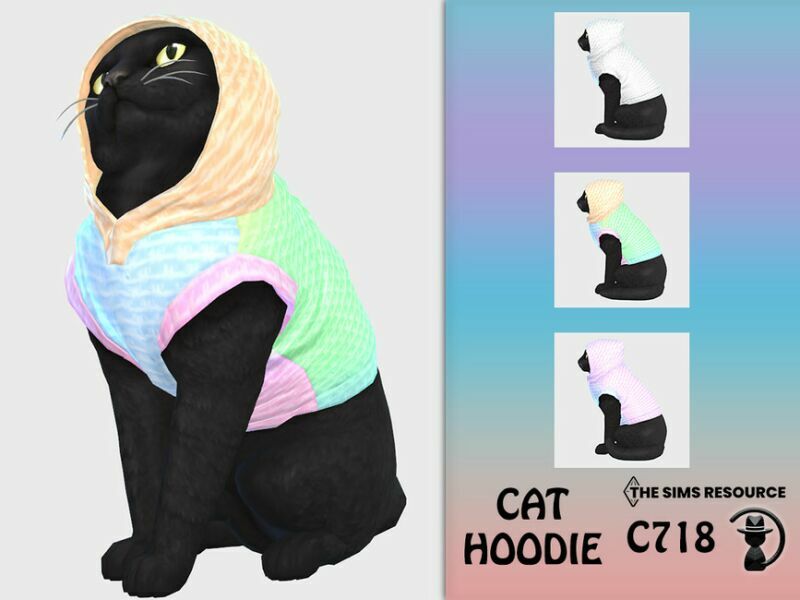 CAT Hoodie C718 By Turksimmer Sims 4 CC