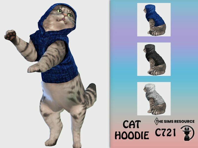 CAT Hoodie C721 By Turksimmer Sims 4 CC