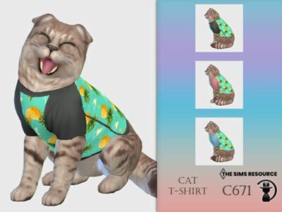 CAT T-Shirt C671 By Turksimmer Sims 4 CC