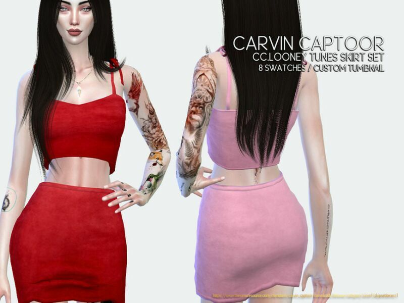 Cc.looney Tunes Skirt SET Sims 4 CC