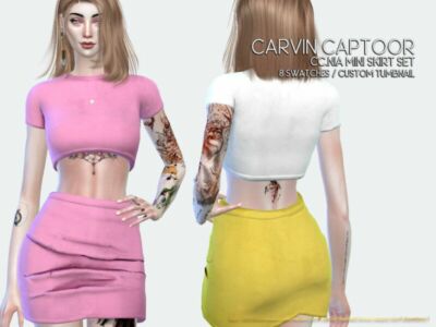 Cc.nia Mini Skirt SET Sims 4 CC