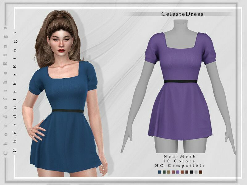 Celeste Dress By Chordoftherings Sims 4 CC