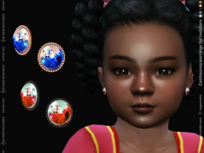 Centaurea Earrings For Toddlers Sims 4 CC