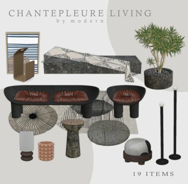 sims 4 cc chantepleure living set by modern 2