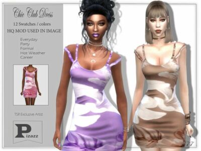 Chic Club Dress By Pizazz Sims 4 CC