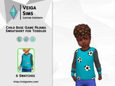 Child Base Game Pajama Sweatshirt For Toddler Sims 4 CC