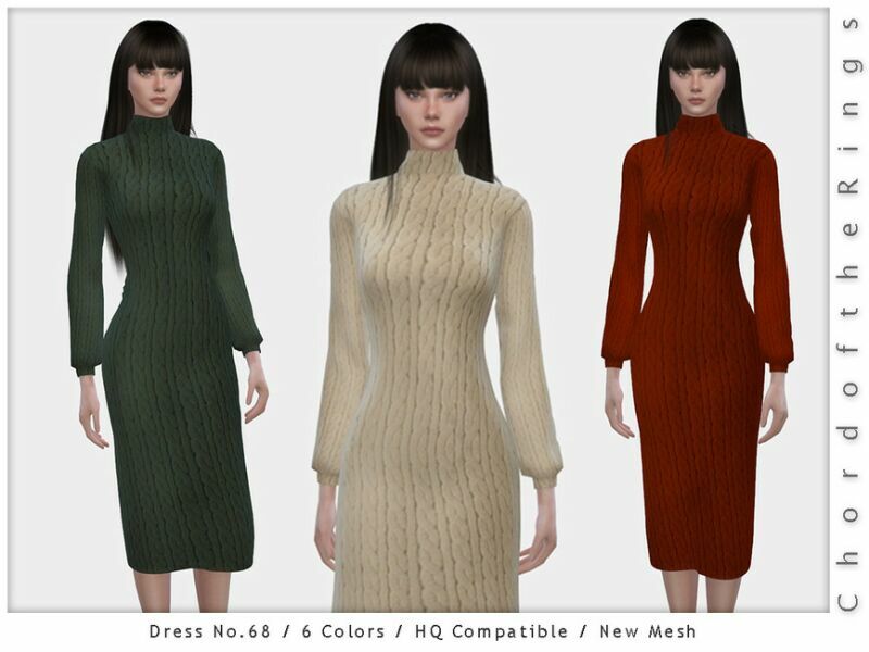 Chordoftherings Dress NO.68 By Chordoftherings Sims 4 CC