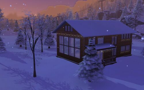 sims 4 cc christmas log cabin cc build by similebuilds 10