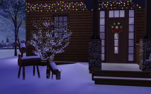 sims 4 cc christmas log cabin cc build by similebuilds 11