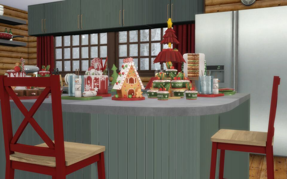 sims 4 cc christmas log cabin cc build by similebuilds 4