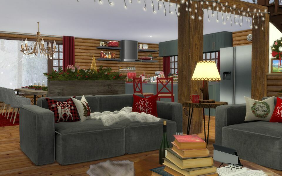 sims 4 cc christmas log cabin cc build by similebuilds 5