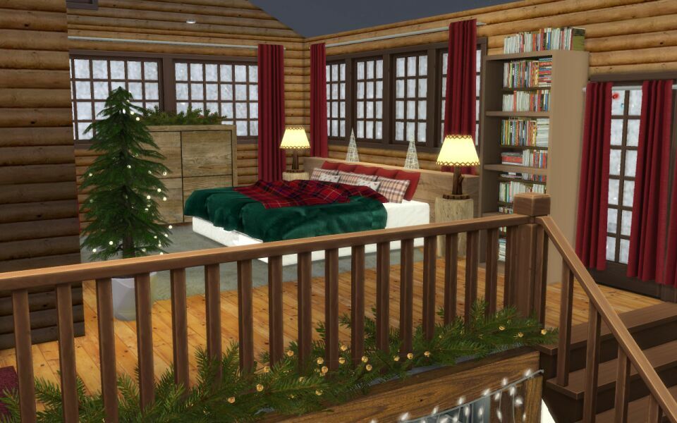 sims 4 cc christmas log cabin cc build by similebuilds 6