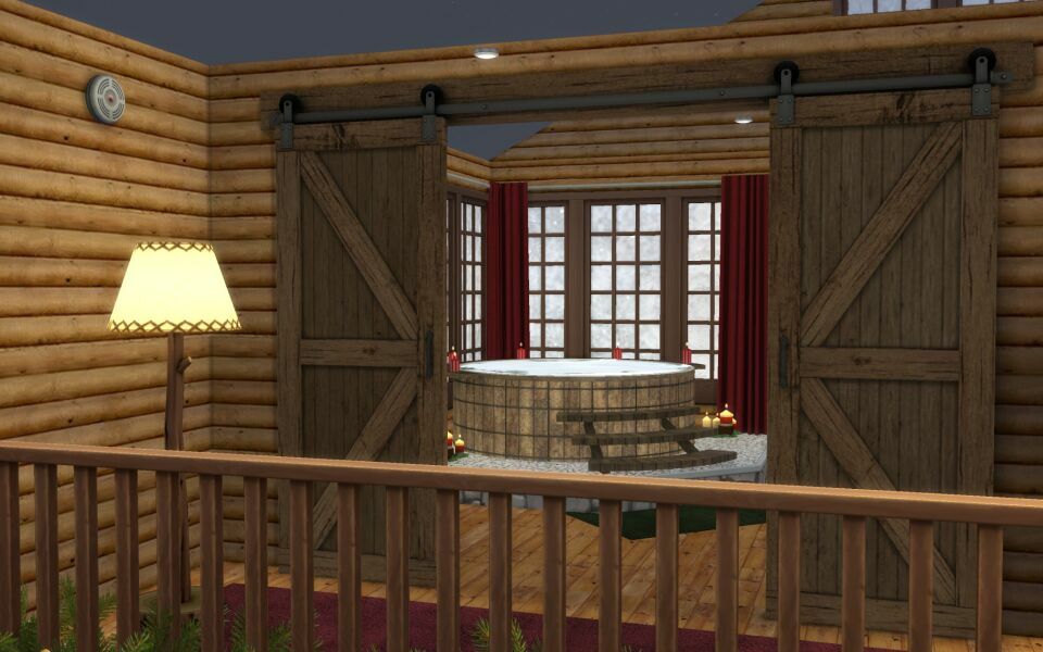 sims 4 cc christmas log cabin cc build by similebuilds 7