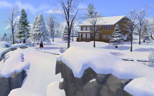 sims 4 cc christmas log cabin cc build by similebuilds 8