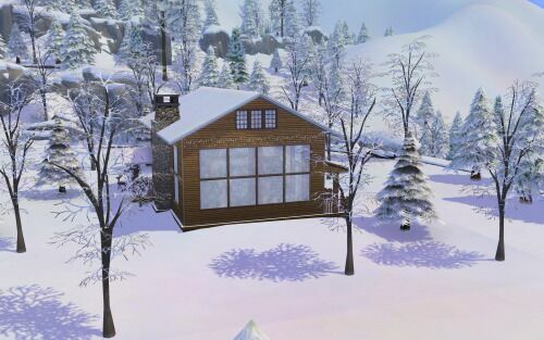 sims 4 cc christmas log cabin cc build by similebuilds 9