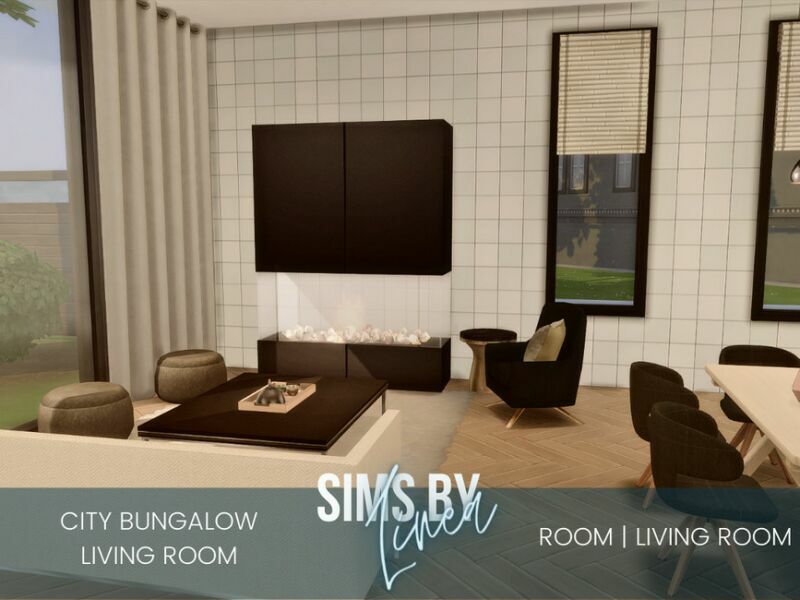 City Bungalow Living Room By Simsbylinea Sims 4 CC