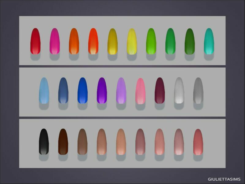 sims 4 cc classy almond semi glossy nails by feyona 2