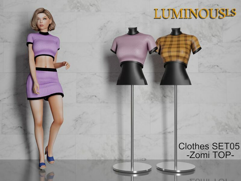 Clothes SET05 -Zomi TOP- By Luminousls Sims 4 CC