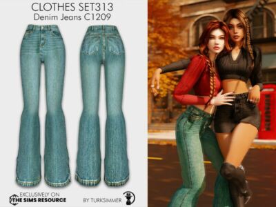 Clothes SET313 – Denim Jeans C1209 By Turksimmer Sims 4 CC