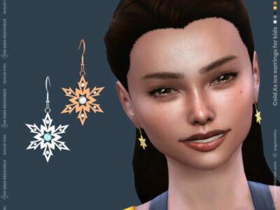 Cold AS ICE Earrings For Kids Sims 4 CC