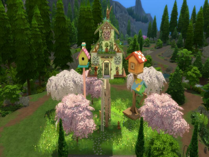 sims 4 cc cottage fairy birdhouse by susancho93 2