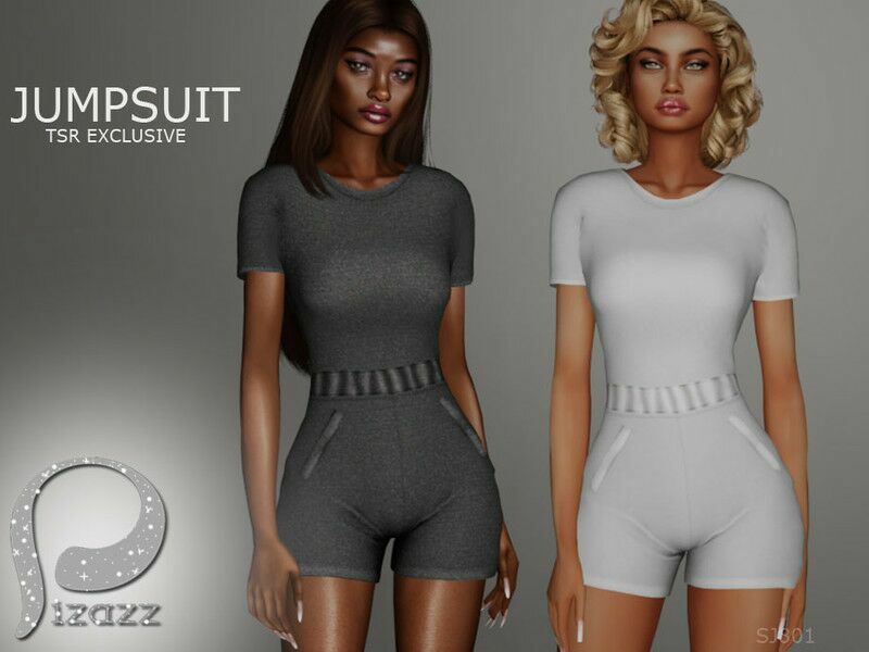 “ – Cotton Shorts Jumpsuit” Sims 4 CC