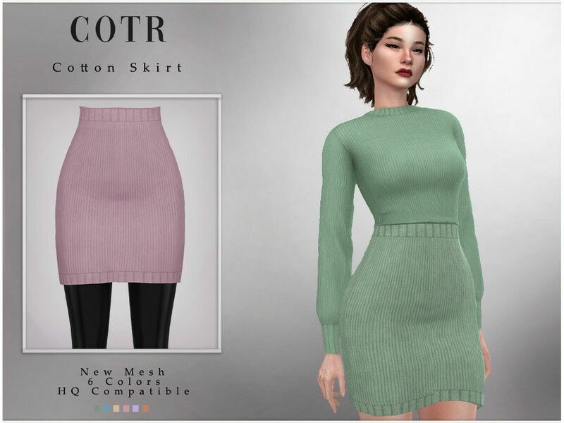 Cotton Skirt B-58 By Chordoftherings Sims 4 CC