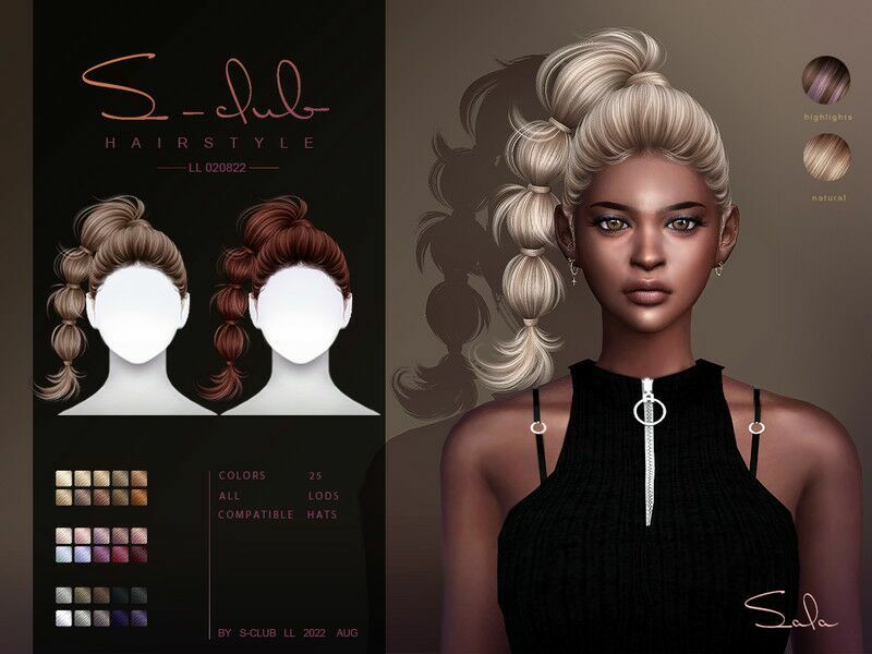 Crooked Braid Hair (Sala) By S-Club Sims 4 CC